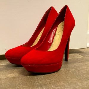 Red High Heels, Jessica Simpson Size 5 1/2